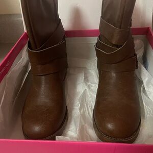 JustFab Brown Combat Boots